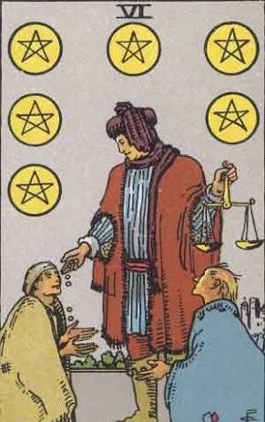 Tarot Symbols Six of Pentacles
